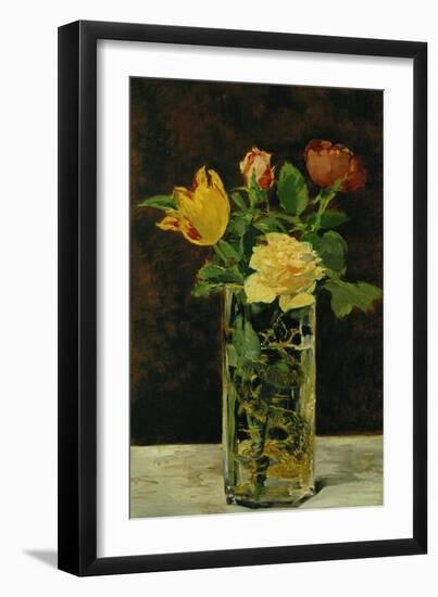 Roses and Tulips, 1882-Edouard Manet-Framed Giclee Print