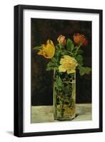 Roses and Tulips, 1882-Edouard Manet-Framed Giclee Print