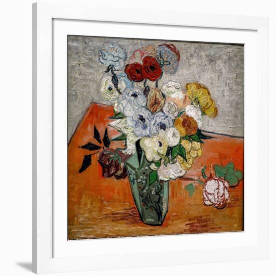 Roses and Wind-Flowers, 1890 (Oil on Canvas)-Vincent van Gogh-Framed Giclee Print