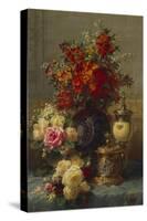 Roses, Anemones and Peonies, Strawberries, a Silver-Gilt Ostrich Egg Cup and a German Gold-Gilt…-Jean Baptiste Claude Robie-Stretched Canvas