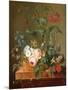 Roses, Anemones in a Glass Vase, Other Flowers, Cherries and a Birdnest-Pierre Puvis de Chavannes-Mounted Giclee Print