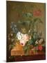 Roses, Anemones in a Glass Vase, Other Flowers, Cherries and a Birdnest-Pierre Puvis de Chavannes-Mounted Giclee Print