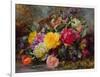 Roses by a Pond on a Grassy Bank-Albert Williams-Framed Giclee Print