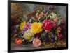 Roses by a Pond on a Grassy Bank-Albert Williams-Framed Giclee Print