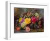 Roses by a Pond on a Grassy Bank-Albert Williams-Framed Giclee Print