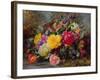 Roses by a Pond on a Grassy Bank-Albert Williams-Framed Giclee Print