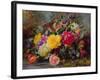 Roses by a Pond on a Grassy Bank-Albert Williams-Framed Giclee Print