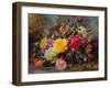 Roses by a Pond on a Grassy Bank-Albert Williams-Framed Giclee Print