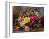 Roses by a Pond on a Grassy Bank-Albert Williams-Framed Giclee Print