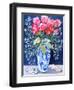 Roses, Carnations and Lobelia in a Blue and White Vase,3 Shells Textiles 2011-Joan Thewsey-Framed Giclee Print