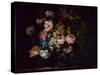 Roses, Carnations, Hyacinths and Flowers-Jean-Baptiste Monnoyer-Stretched Canvas
