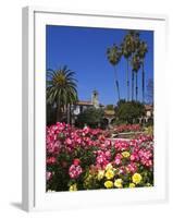 Roses, Central Courtyard, Mission San Juan Capistrano, Orange County, California, USA-Richard Cummins-Framed Photographic Print