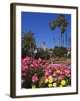 Roses, Central Courtyard, Mission San Juan Capistrano, Orange County, California, USA-Richard Cummins-Framed Photographic Print