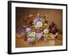 Roses, Convolvuli and Other Flowers on a Ledge-Alexandre Couronne-Framed Giclee Print