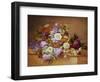 Roses, Convolvuli and Other Flowers on a Ledge-Alexandre Couronne-Framed Premium Giclee Print