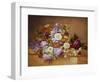 Roses, Convolvuli and Other Flowers on a Ledge-Alexandre Couronne-Framed Premium Giclee Print