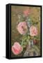 Roses, Convolvulus and Delphiniums-James Holland-Framed Stretched Canvas