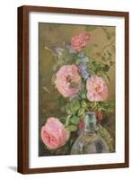 Roses, Convolvulus and Delphiniums-James Holland-Framed Giclee Print