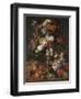 Roses, Dahlias, Convolvulus, a Tulip and Other Flowers, in a Sculpted Urn-Nicholaes van Verendael-Framed Giclee Print