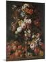 Roses, Dahlias, Convolvulus, a Tulip and Other Flowers, in a Sculpted Urn-Nicholaes van Verendael-Mounted Giclee Print