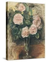 Roses dans un verre-Pierre-Auguste Renoir-Stretched Canvas