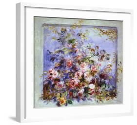 Roses dans une Fenetre-Pierre-Auguste Renoir-Framed Art Print