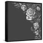 Roses Decoration over Dark Background-Danussa-Framed Stretched Canvas