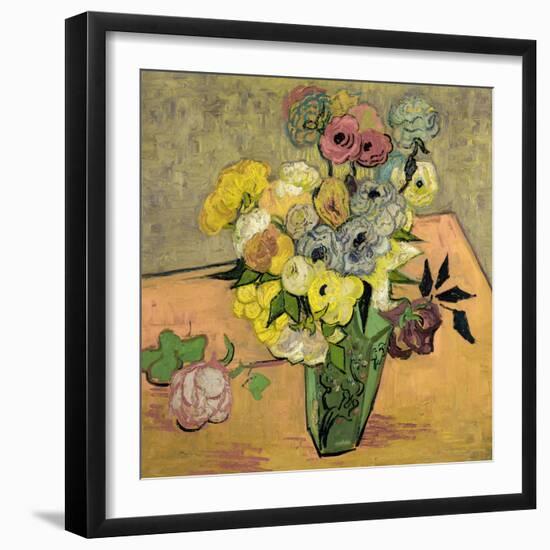 Roses et anemones. Oil on canvas (June 1890) 51.7 x 52 cm R.F. 1954-12.-Vincent van Gogh-Framed Giclee Print