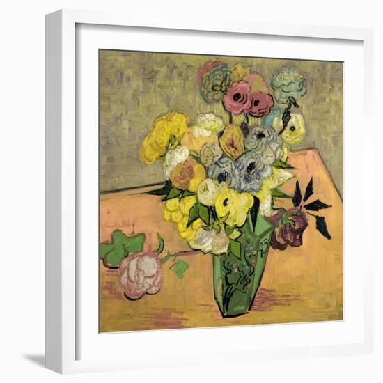 Roses et anemones. Oil on canvas (June 1890) 51.7 x 52 cm R.F. 1954-12.-Vincent van Gogh-Framed Giclee Print