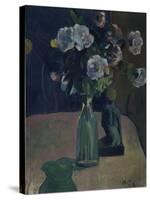 Roses et statuettes-Paul Gauguin-Stretched Canvas