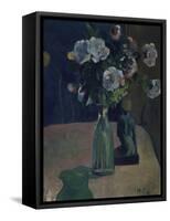 Roses et statuettes-Paul Gauguin-Framed Stretched Canvas