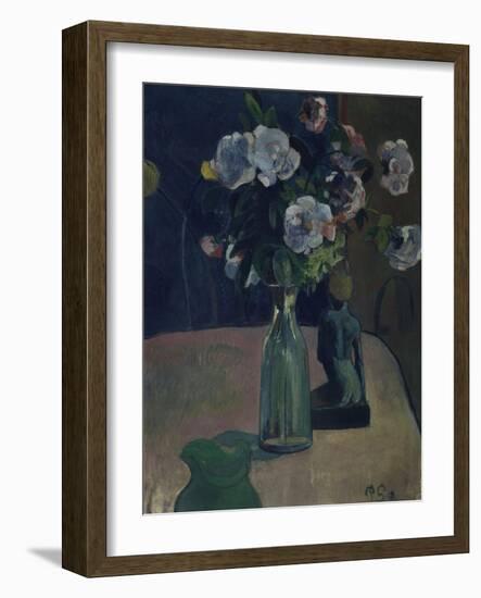 Roses et statuettes-Paul Gauguin-Framed Giclee Print