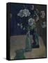 Roses et statuettes-Paul Gauguin-Framed Stretched Canvas