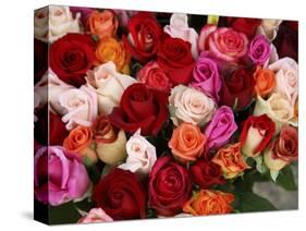 Roses for Sale at Flower Market-Tibor Bogn?r-Stretched Canvas
