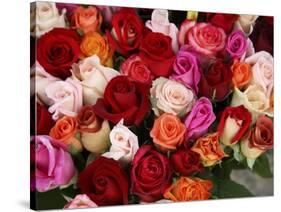 Roses for Sale at Flower Market-Tibor Bogn?r-Stretched Canvas