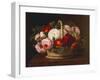 Roses in a Basket on a Ledge, 1838-Johan Laurentz Jensen-Framed Giclee Print