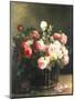 Roses in a Basket-Hermann Looschen-Mounted Giclee Print