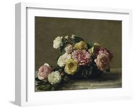 Roses in a Bowl, c.1882-Henri Fantin-Latour-Framed Giclee Print