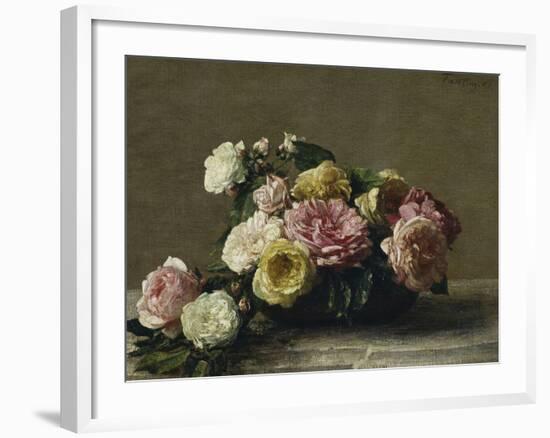 Roses in a Bowl, c.1882-Henri Fantin-Latour-Framed Giclee Print