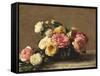 Roses in a Bowl-Henri Fantin-Latour-Framed Stretched Canvas