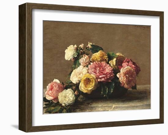 Roses in a Bowl-Henri Fantin-Latour-Framed Giclee Print