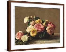 Roses in a Bowl-Henri Fantin-Latour-Framed Giclee Print