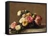 Roses in a Bowl-Henri Fantin-Latour-Framed Stretched Canvas