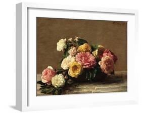 Roses in a Bowl-Henri Fantin-Latour-Framed Art Print