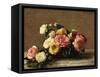 Roses in a Bowl-Henri Fantin-Latour-Framed Stretched Canvas