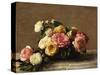 Roses in a Bowl-Henri Fantin-Latour-Stretched Canvas