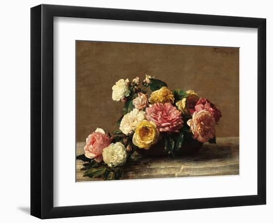 Roses in a Bowl-Henri Fantin-Latour-Framed Art Print