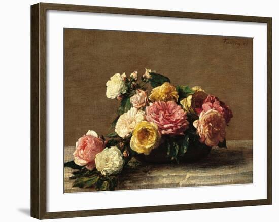 Roses in a Bowl-Henri Fantin-Latour-Framed Art Print