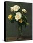 Roses in a Champagne Flute, 1873-Henri Fantin-Latour-Stretched Canvas