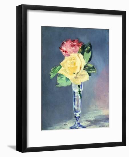 Roses in a Champaign-Glass, 1882-Edouard Manet-Framed Giclee Print